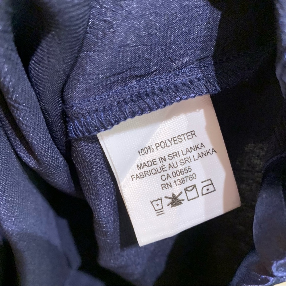 Elegant Blue Satin Top - Picture 9 of 10